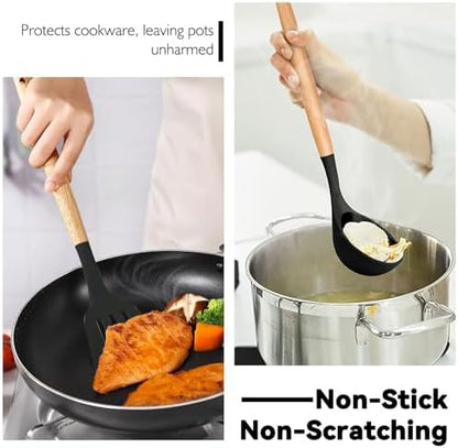 Camping Cooking Utensils Set, Silicone Cookware for Travel BBQ