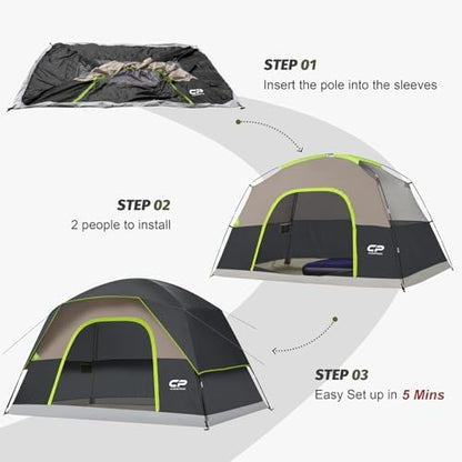 CAMPROS CP Tents for Camping 2/4/6 Person, Waterproof Windproof Dome Tent