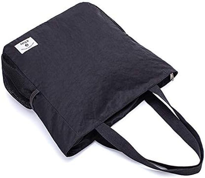 ETidy Large Capacity Foldable Tote Bag With Zipper Water-resistant SandproofWomen Beach Bag Handbag GymBag Travel ShoppingBag