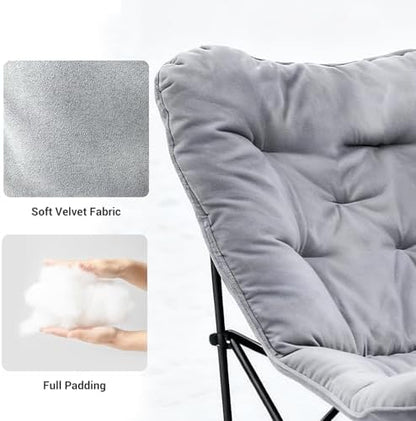 Oversized Padded Double Camping Chair with High Back Heavy Duty Folding Comfy Chair Butterfly Chair for Adults Lawn Patio Outdoor
