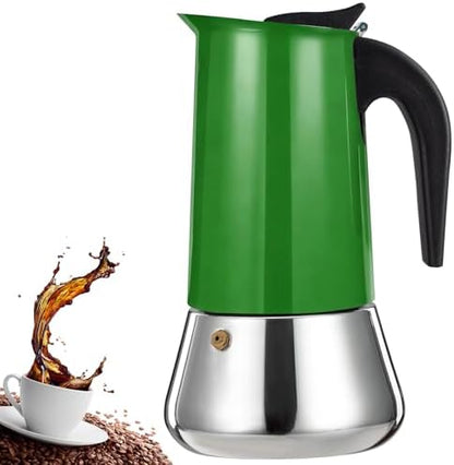12 Cup Stovetop Espresso Maker Stainless Steel Moka Pot Stove Top Percolator Italian Coffee Makers Capable Mocha Greca Machine Cafe Classic Induction Cookers for Home and Camping 600ml 20oz