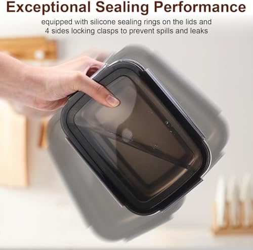 12 Pcs 29oz/ 850 ml 304 Stainless Steel Food Containers with Lid, FDA Registered Airtight Lunch Container Reusable Meal Prep Storage Box Freezer/Dishwasher Safe for Home Kitchen