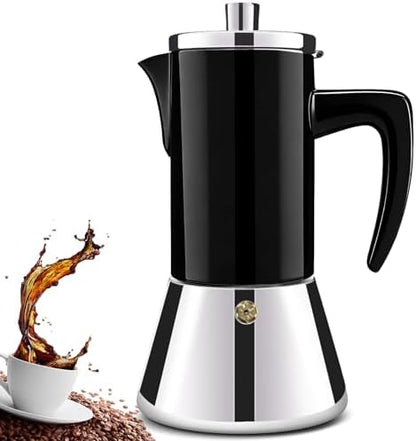 4 Cup Thickened 304 Stainless Steel Moka Pot Stovetop Espresso Maker Cafeteras Italian Percolator Espress Makers Capable Greca Mocha Coffee Machine for Induction Home and Camping 200ml 6.6oz