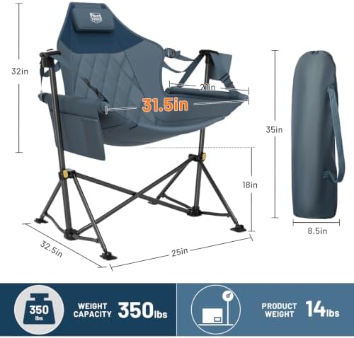 TIMBER RIDGE Hammock Camping Chair, Portable Oversized Swinging Camp Chairs
