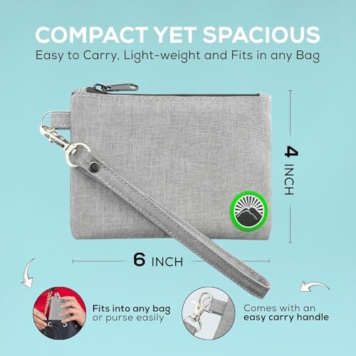 Enjoy Native Small Smell Proof Bag 6" x 4", Odor Resistant, Airtight, Water Resistant, Secure Zipper, Perfect Portable Size, Unisex, Gray, Storage Bag
