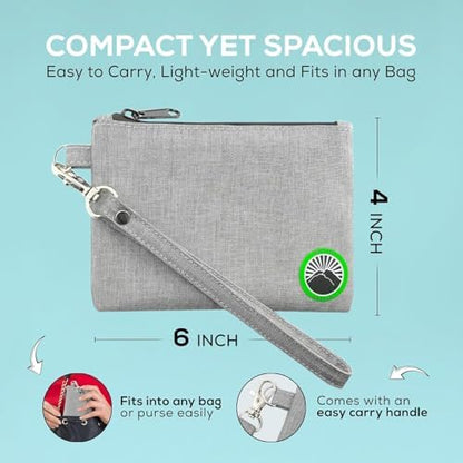 Enjoy Native Small Smell Proof Bag 6" x 4", Odor Resistant, Airtight, Water Resistant, Secure Zipper, Perfect Portable Size, Unisex, Gray, Storage Bag