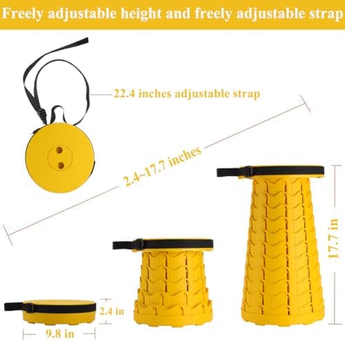 Fishboy Collapsible Stool for Adults, Portable Folding Camping Seat, 400lbs