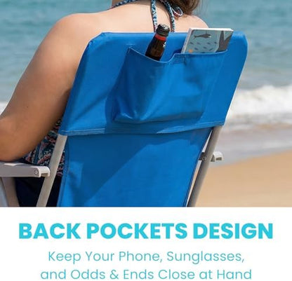 #WEJOY Folding Beach Chairs for Adults, High Back Lightweight for Camp Lawn