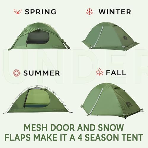 1/2 Person 4 Season Backpacking Tent, Lightweight Waterproof Winter Tent