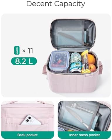 BAGSMART Lunch Box for Women, Insulated Lunch Bag Leakproof, Sage Green
