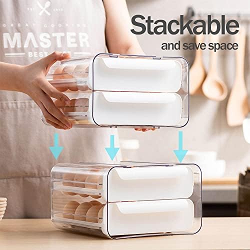 Fridge Organizers and Storage, Egg Organizer Container for Refrigerator