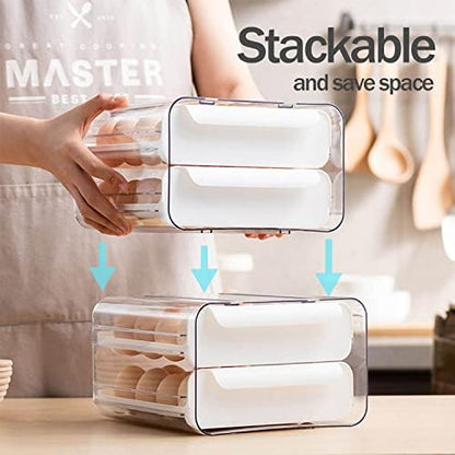 Fridge Organizers and Storage, Egg Organizer Container for Refrigerator