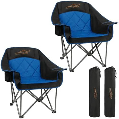FAIR WIND 2 Pack XL Oversized Padded Camping Chair Heavy Duty for Adults