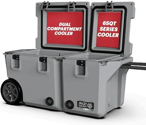 Wyld Gear 65 Quart Dual Compartment Hard Cooler with Wheels