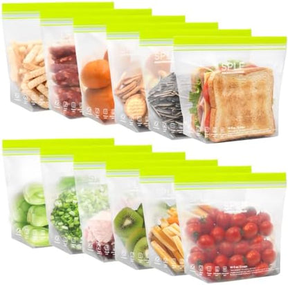 SPLF 12 Pack Reusable Sandwich Bags Dishwasher Microwave Safe