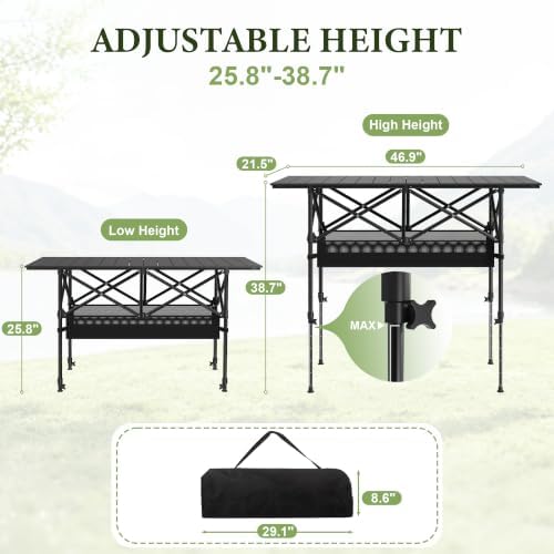 TrippleChain 4FT Folding Roll up Camping Table