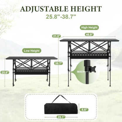 TrippleChain 4FT Folding Roll up Camping Table