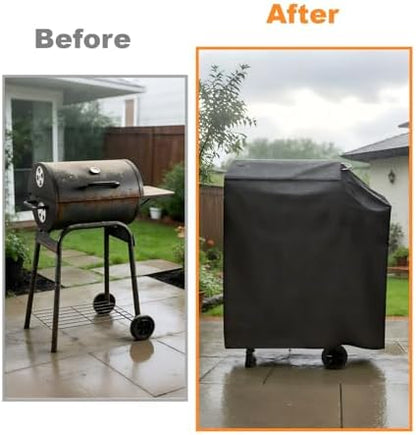35" Barrel Grill Cover for DNKMOR Charcoal Grill with Side Table