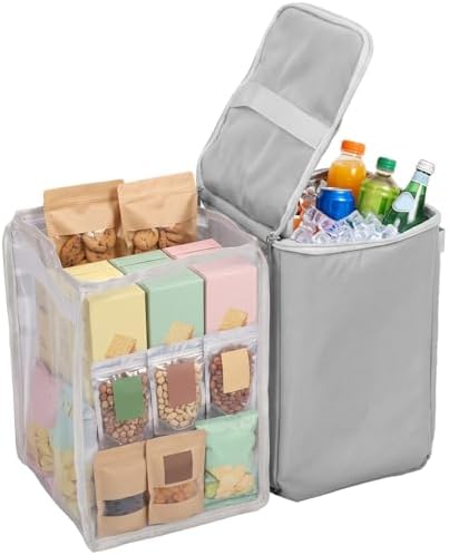 2-in-1 Cooler Organizer Insert for Bogg Bag Original/X-Large, PEVA 6H Insulated Storage Inner with Mesh Bag, Dry-Wet Separate for Camping, Beach, Picnic, Road Trips