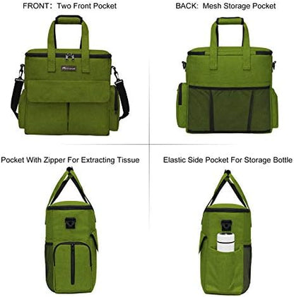 Modoker Weekend Dog Travel Bag Set with 2 Food Bags, 2 Bowls and Mat,Green