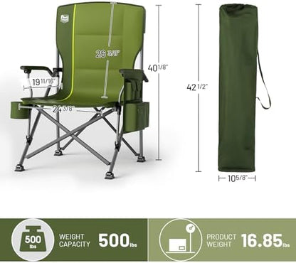 TIMBER RIDGE Oversized Folding Camping Chair High Back 500lbs