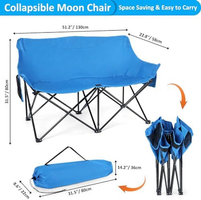 Leonyo Double Camping Chairs, Oversized 2 Person Camping Chair for Adults