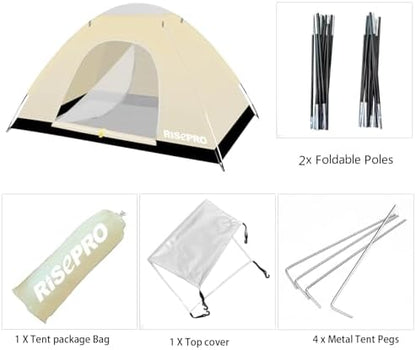 Portable Camping Tent, 2 Person Lightweight, Waterproof Windproof, UV Protection for Outdoor US