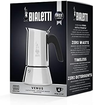 Bialetti - Venus Induction, Stovetop Coffee Maker, Suitable for all Types of Hobs, Stainless Steel, 4 Cups (5.7 Oz), Silver