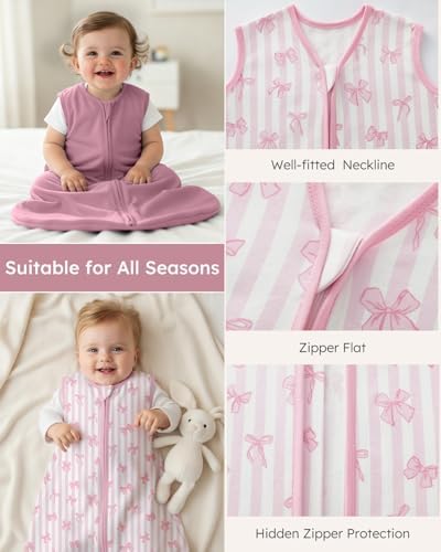 Yoofoss Baby Sleep Sack 18-24 Month 0.5TOG 100% Organic Cotton 2-Way Zipper