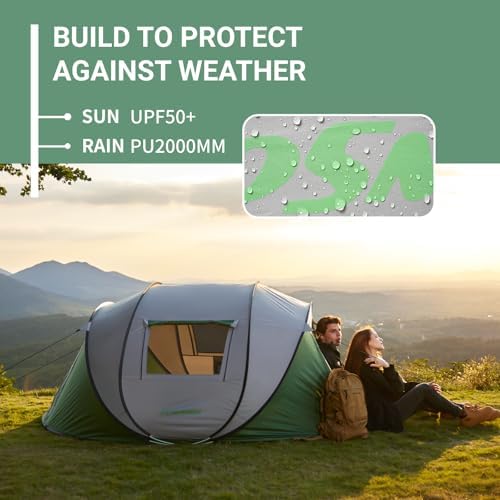 EchoSmile Instant Pop Up Camping Tent, 2/4/6 Person Easy Setup Tent