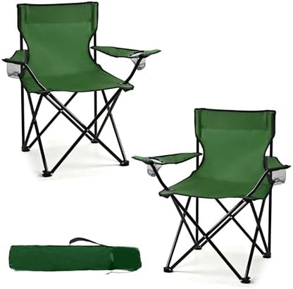WEIDIORME 2 Pack Lightweight Camping Chairs for Adults & Teens, Capacity Foldable Portable Chairs with Carry Bag, Compact Design for Camping, Beach, Picnics, and Outdoor Events