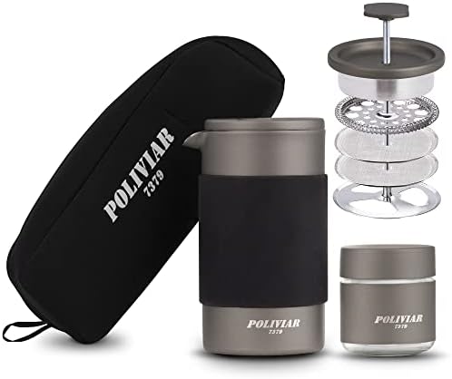 POLIVIAR French Press Coffee Maker, 12 oz