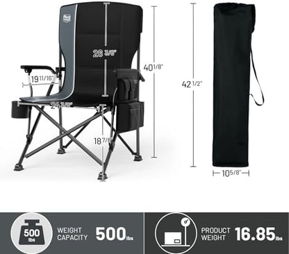 TIMBER RIDGE Oversized Folding Camping Chair High Back 500lbs