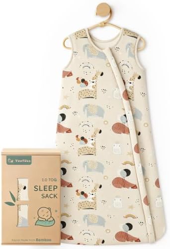 Yoofoss Baby Sleep Sack 0-6 Months Rayon Made from Bamboo 1.0 Tog
