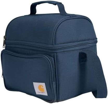 Carhartt Insulated 12 Can Two Compartment Lunch Cooler, Durable Fully-Insulated Lunch Box, Navy