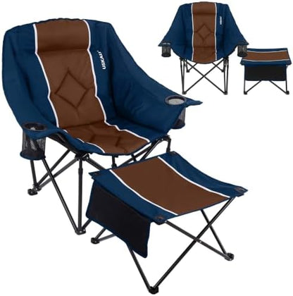 Oversized Camping Chair with Foot Rest, Heavy Duty 400 lbs