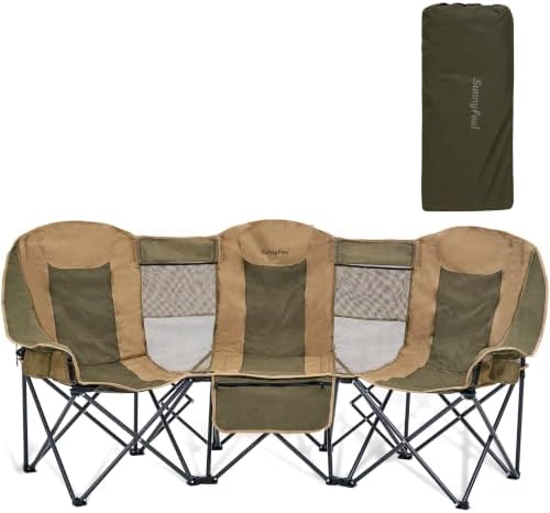 SUNNYFEEL 3 Person Camping Chair Oversized Loveseat for Adults