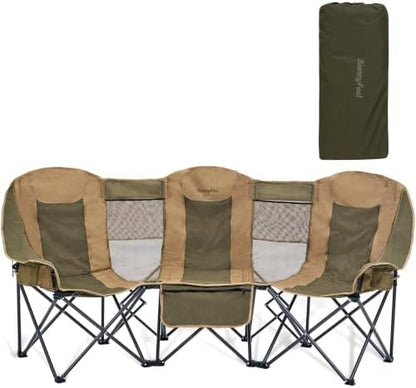 SUNNYFEEL 3 Person Camping Chair Oversized Loveseat for Adults