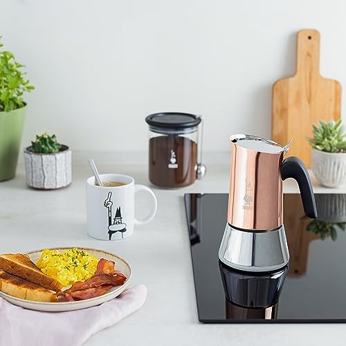 Bialetti - New Venus Induction, Stovetop Coffee Maker, Suitable for all Types of Hobs, 18/10 Steel, 4 Cups (5.7 Oz), Aluminum, Copper