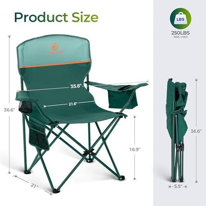 ALPHA CAMP Folding Camping Chair for Adults Lawn Chair for Camping Outdoor