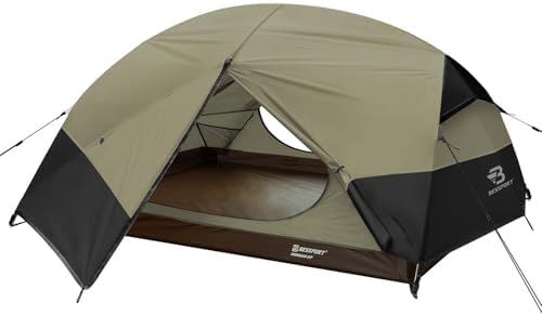 Bessport Camping Tent for 2-3 Person, Lightweight Backpacking Tent Waterproof Windproof Two Doors Easy Setup Double Layer Outdoor Tents for 3 to 4 Seasons, Suitable for Outdoor,Hiking,Camping