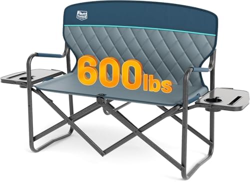 TIMBER RIDGE 600lbs ouble Camping Chair Portable Loveseat Director Chairs