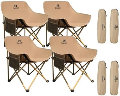 Folding Camping Chair Set, 4 Pack Portable Outdoor Chairs