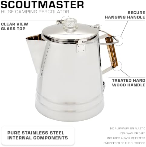 COLETTI Scoutmaster Coffee Percolator Camping — The Ultimate Camping Coffee Maker [24 Cup]