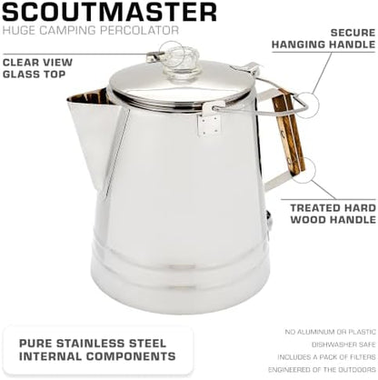 COLETTI Scoutmaster Coffee Percolator Camping — The Ultimate Camping Coffee Maker [24 Cup]