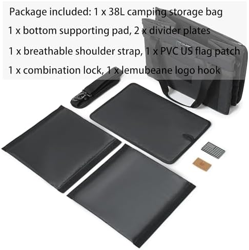 Tactical Camping Storage Bag Utility Tote Bag Camp Kitchen & Trunk Organizer with Combination Lock and Shoulder Strap
