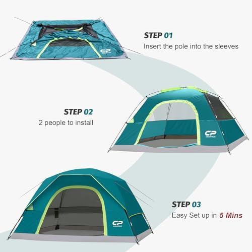 CAMPROS CP Tents for Camping 2/4/6 Person, Waterproof Windproof Dome Tent