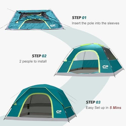 CAMPROS CP Tents for Camping 2/4/6 Person, Waterproof Windproof Dome Tent