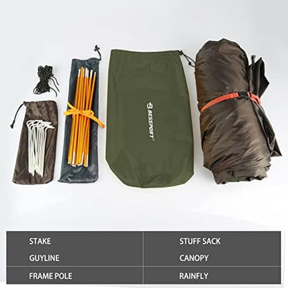 Bessport Camping Tent 1/2 Person Tent Waterproof Two Doors Backpacking Tent Easy Setup Lightweight for Outdoor, Hiking Mountaineering Travel
