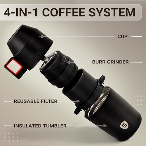Manual Coffee Grinder for Camping and Travel, Portable Pour Over Brewer Kit